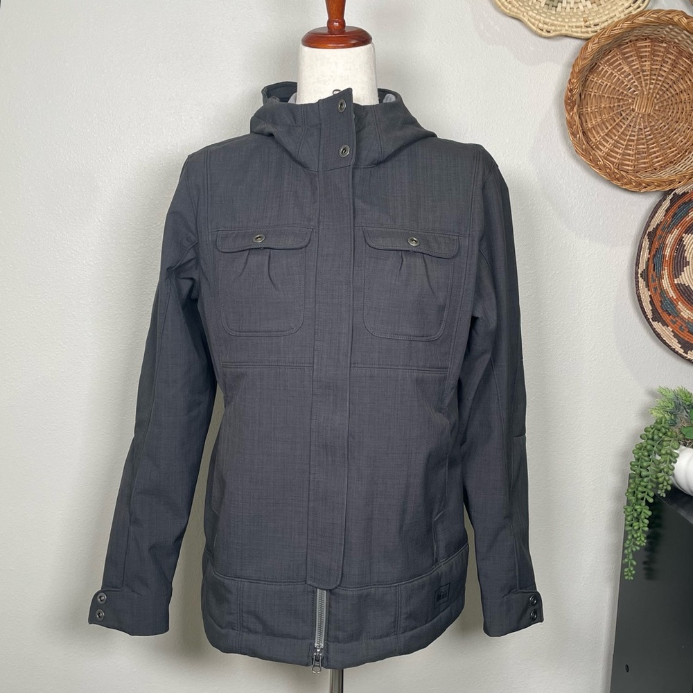 REI Cress Creek Soft Shell Jacket Waterproof/Windproof Gray Size Medium
